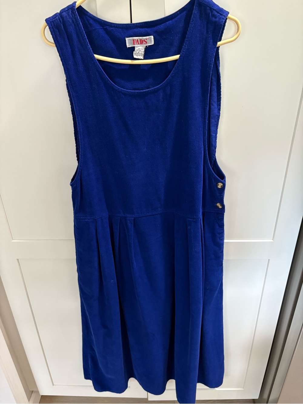 Vintage FADS Royal Blue Corduroy Pinafore Dress